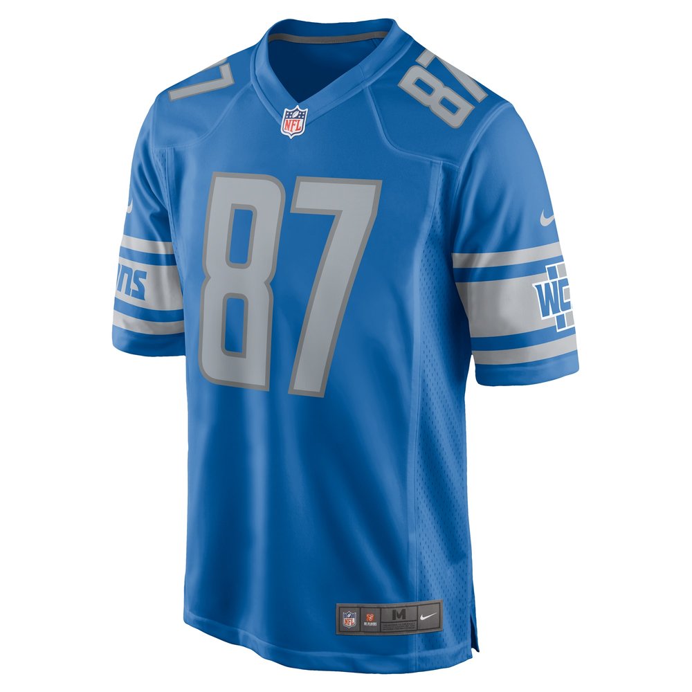 Men's Detroit Lions Sam LaPorta Blue Team Game Jersey 