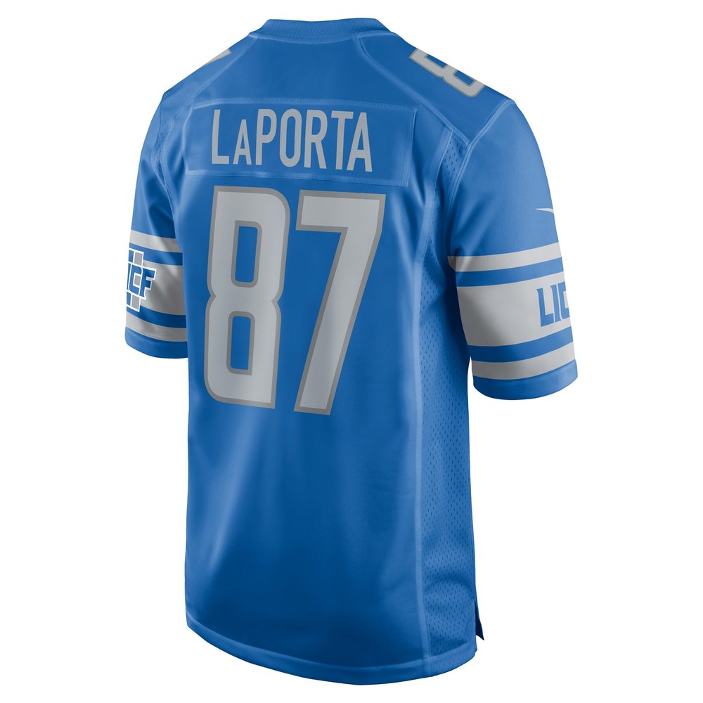Men's Detroit Lions Sam LaPorta Blue Team Game Jersey 
