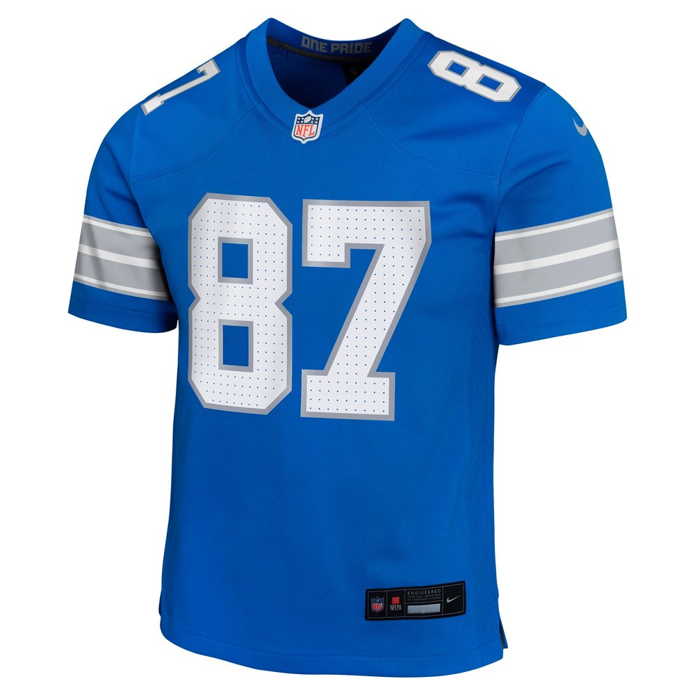 Youth Detroit Lions Sam LaPorta Blue Team Player Game Jersey 