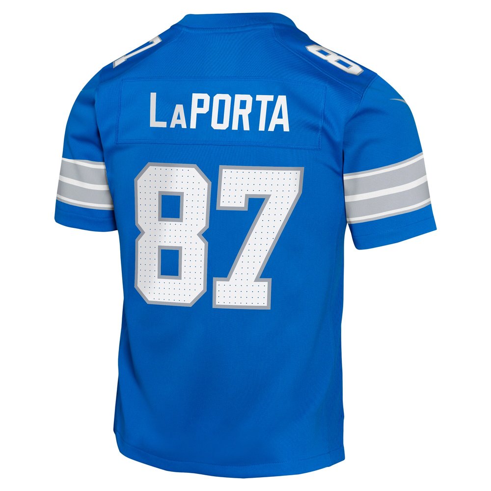Youth Detroit Lions Sam LaPorta Blue Team Player Game Jersey 