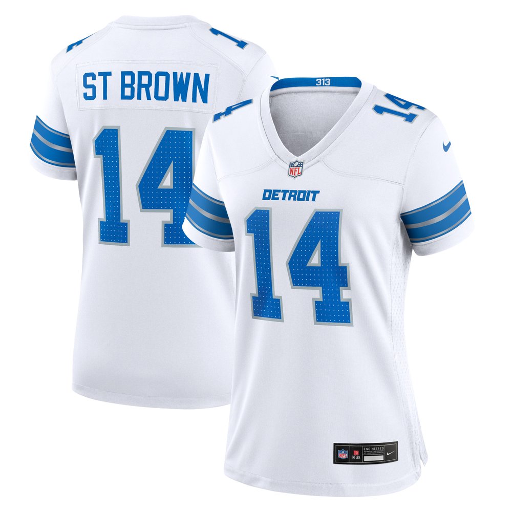 Women's Detroit Lions Amon-Ra St. Brown White White Game Jersey 