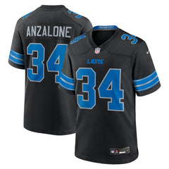 Men's Detroit Lions Alex Anzalone Black 2nd Alternate Game Jersey 