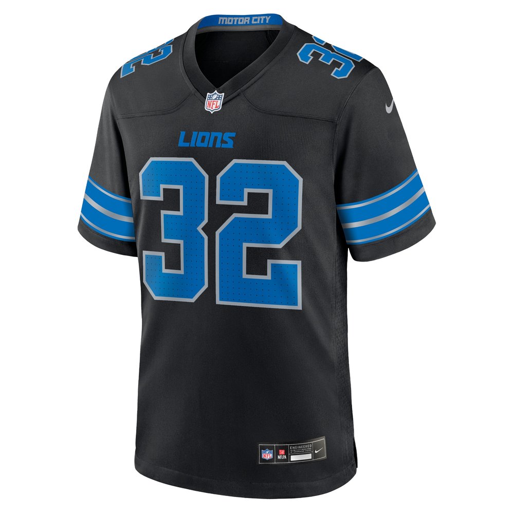 Men's Detroit Lions Brian Branch Black 2nd Alternate Game Jersey 