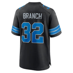 Men's Detroit Lions Brian Branch Black 2nd Alternate Game Jersey 