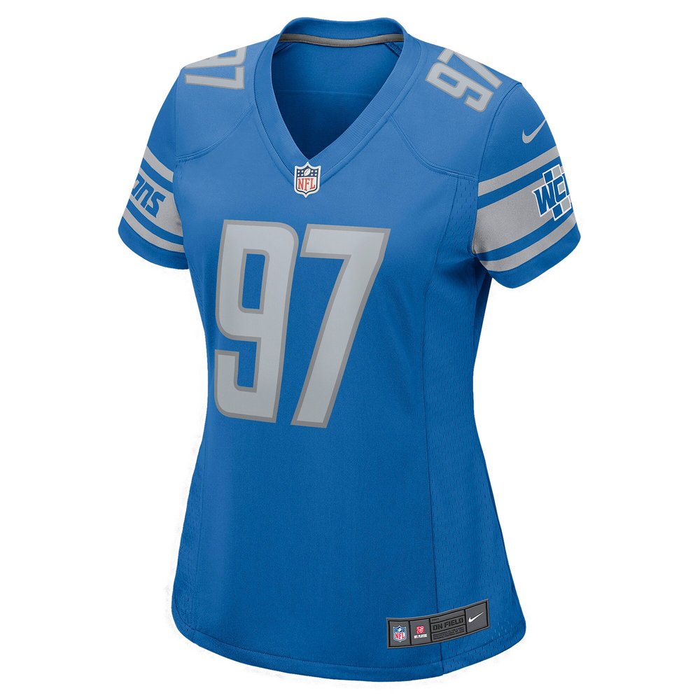 Women's Detroit Lions Aidan Hutchinson Blue Game Jersey 