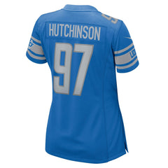 Women's Detroit Lions Aidan Hutchinson Blue Game Jersey 