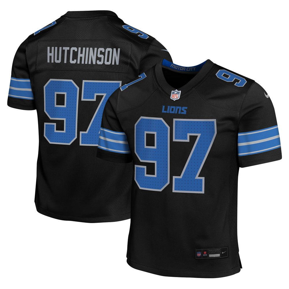 Youth Detroit Lions Aidan Hutchinson Black Alternate Player Game Jersey 