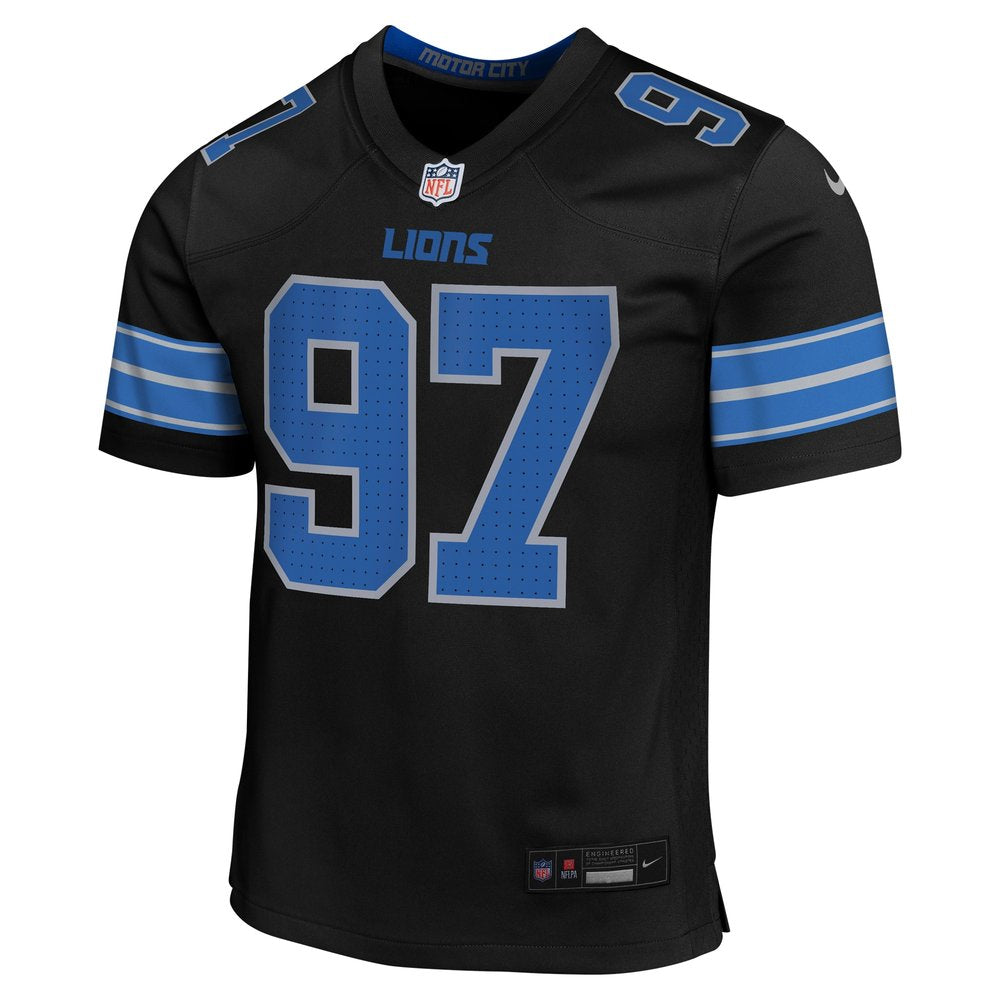 Youth Detroit Lions Aidan Hutchinson Black Alternate Player Game Jersey 