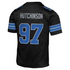 Youth Detroit Lions Aidan Hutchinson Black Alternate Player Game Jersey 