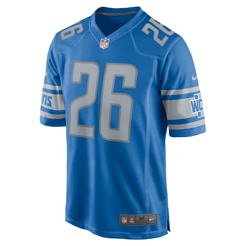 Men's Detroit Lions Jahmyr Gibbs Blue 2023 NFL Draft First Round Pick Game Jersey 