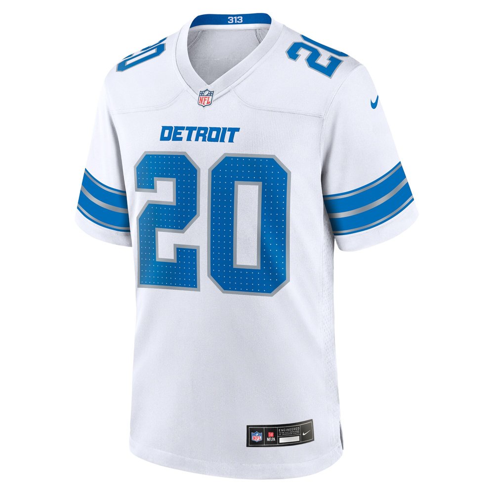 Men's Detroit Lions Barry Sanders White Retired Player Game Jersey 