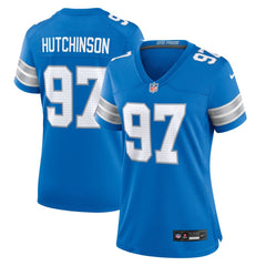 Women's Detroit Lions Aidan Hutchinson Blue Game Jersey 