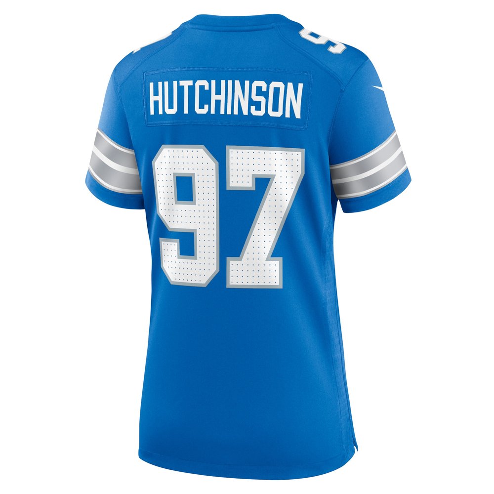 Women's Detroit Lions Aidan Hutchinson Blue Game Jersey 