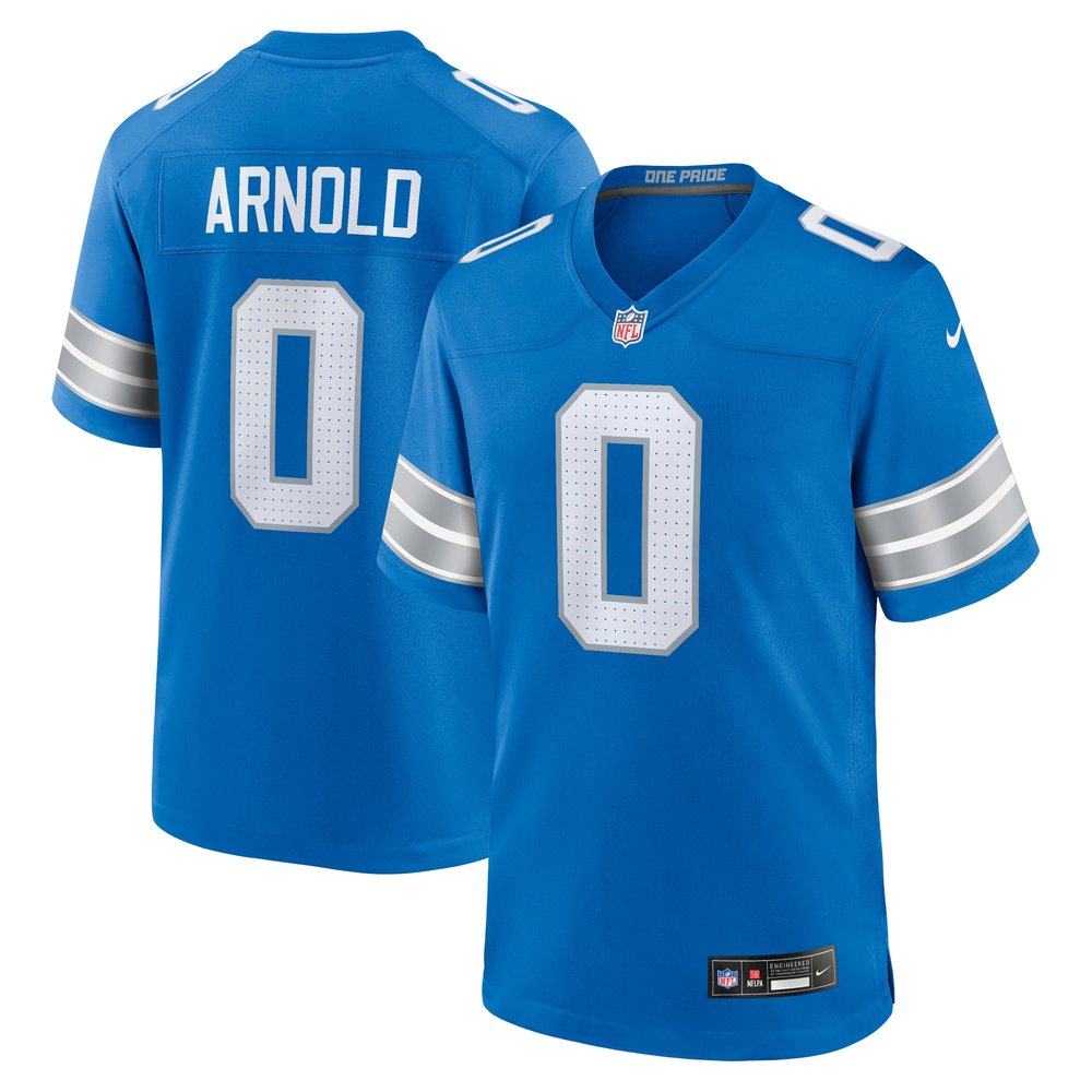 Men's Detroit Lions Terrion Arnold Blue 2024 NFL Draft First Round Pick Player Game Jersey 