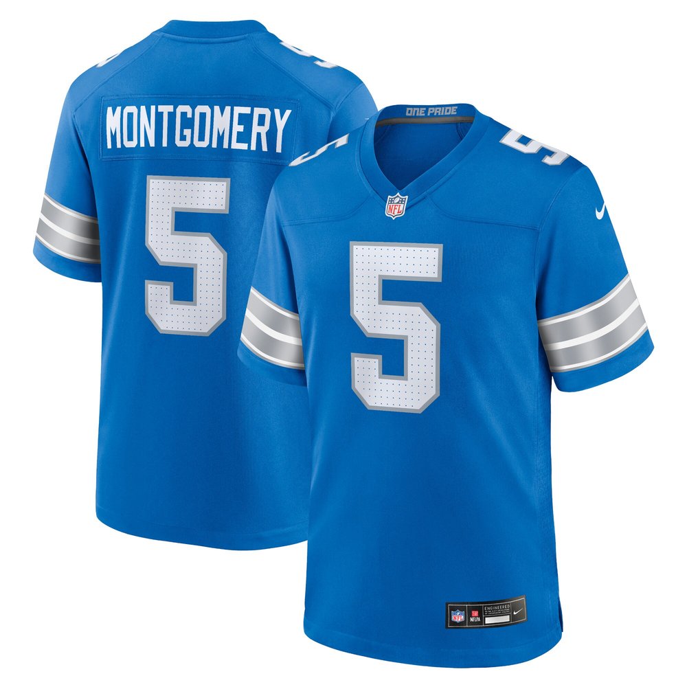 Men's Detroit Lions David Montgomery Blue Game Jersey 