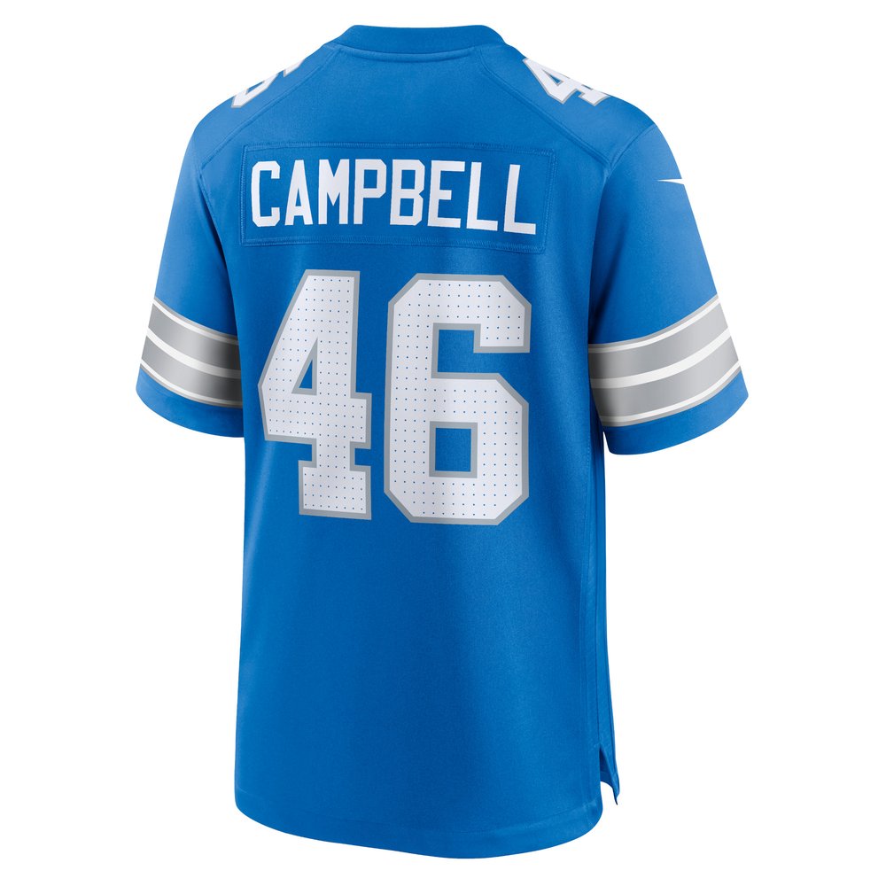 Men's Detroit Lions Jack Campbell Blue Game Jersey 