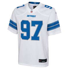 Youth Detroit Lions Aidan Hutchinson White Player Game Jersey 
