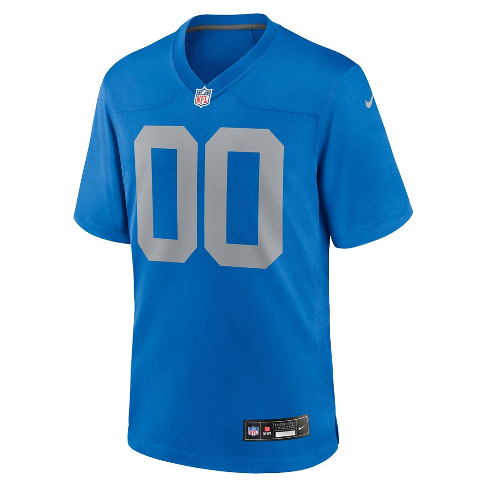 Men's Detroit Lions Blue Alternate Custom Game Jersey 
