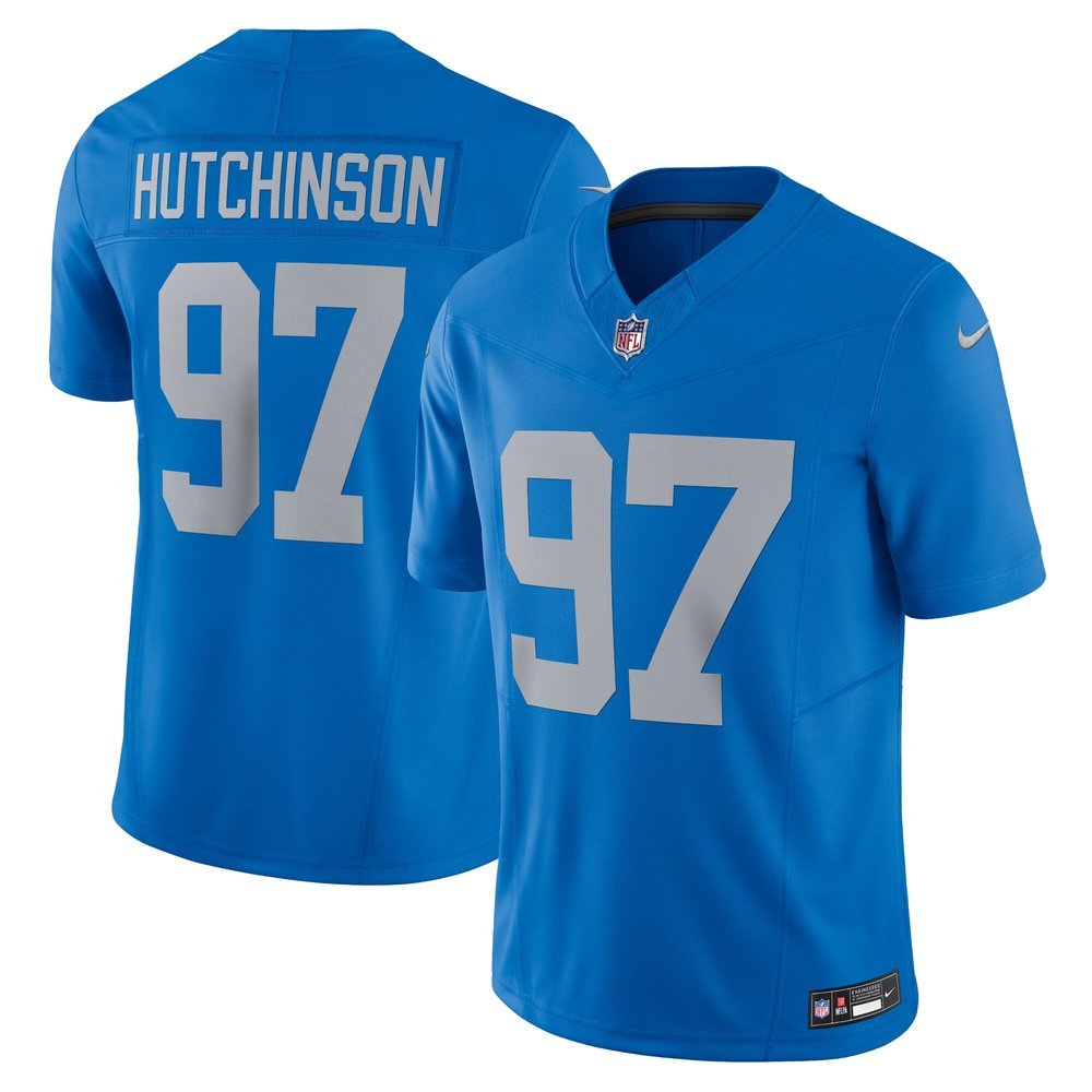 Men's Detroit Lions Aidan Hutchinson Blue Vapor F.U.S.E. Alternate Limited Jersey 