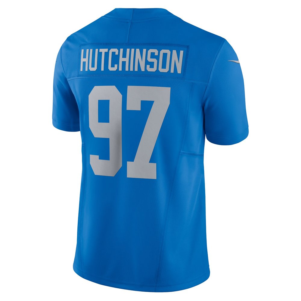 Men's Detroit Lions Aidan Hutchinson Blue Vapor F.U.S.E. Alternate Limited Jersey 