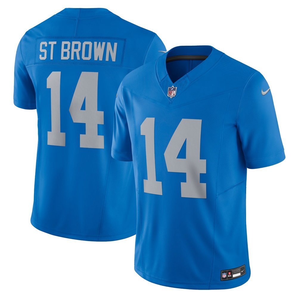 Men's Detroit Lions Amon-Ra St. Brown Blue Vapor F.U.S.E. Alternate Limited Jersey 
