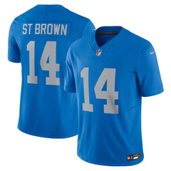 Men's Detroit Lions Amon-Ra St. Brown Blue Vapor F.U.S.E. Alternate Limited Jersey 