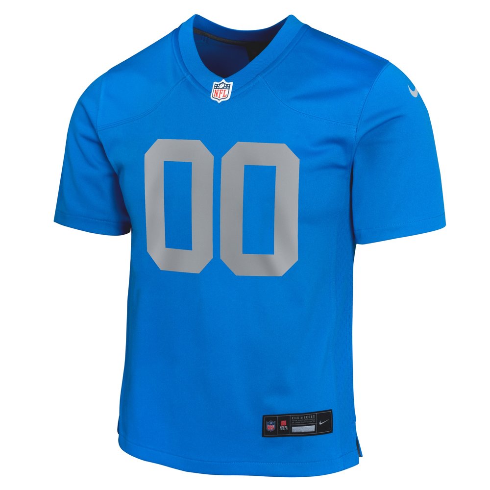 Youth Detroit Lions Blue Alternate Custom Game Jersey 