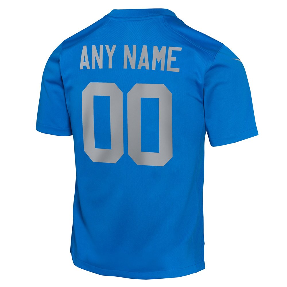 Youth Detroit Lions Blue Alternate Custom Game Jersey 
