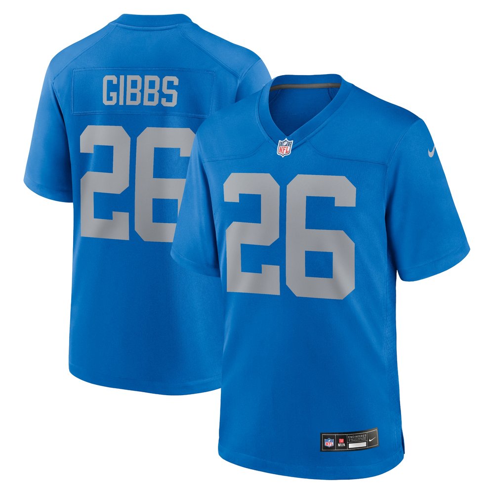 Men's Detroit Lions Jahmyr Gibbs Blue Alternate Game Jersey 