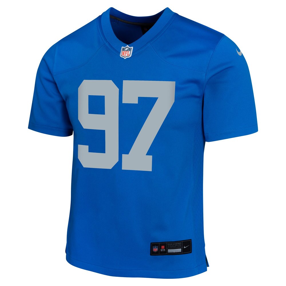 Youth Detroit Lions Aidan Hutchinson Blue Alternate Game Jersey 