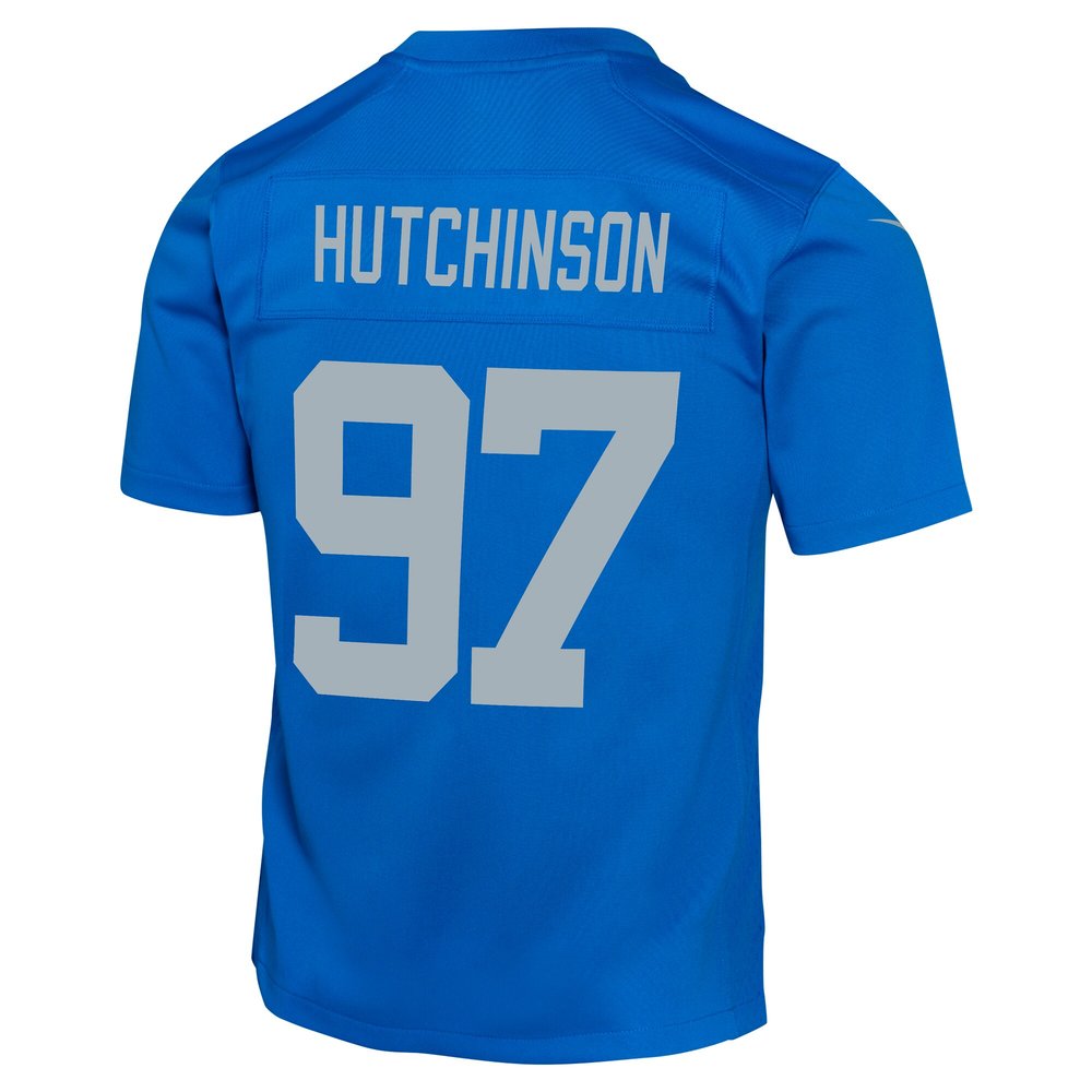 Youth Detroit Lions Aidan Hutchinson Blue Alternate Game Jersey 