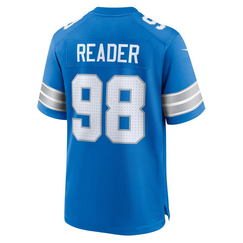 Men's Detroit Lions D.J. Reader Blue Team Game Jersey 