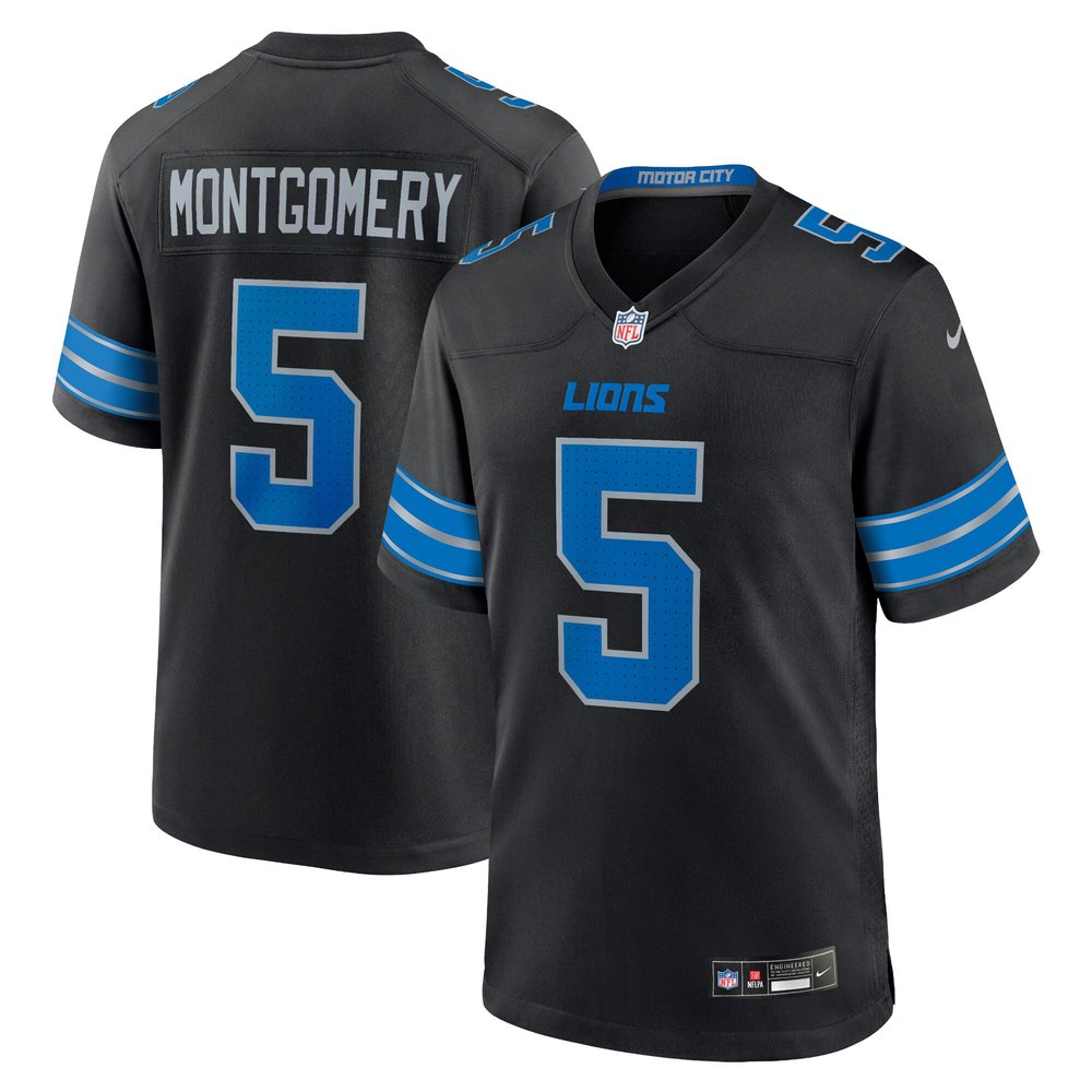 Men's Detroit Lions David Montgomery Black 2nd Alternate Game Jersey 