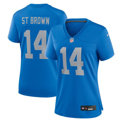 Women's Detroit Lions Amon-Ra St. Brown Blue Alternate Game Jersey 