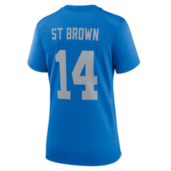 Women's Detroit Lions Amon-Ra St. Brown Blue Alternate Game Jersey 