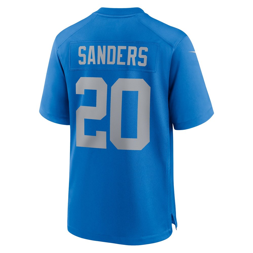 Men's Detroit Lions Barry Sanders Blue Alternate Game Jersey 