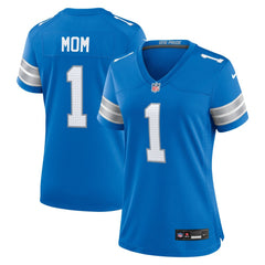 Men's Detroit Lions Number 1 Mom Blue Game Jersey 