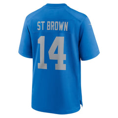 Men's Detroit Lions Amon-Ra St.Brown Blue Alternate Game Jersey 