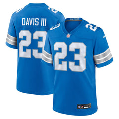 Men's Detroit Lions Carlton Davis III Blue Game Jersey 