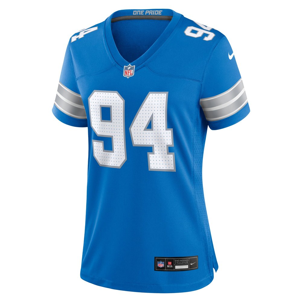 Women's Detroit Lions Mekhi Wingo Blue Team Game Jersey 