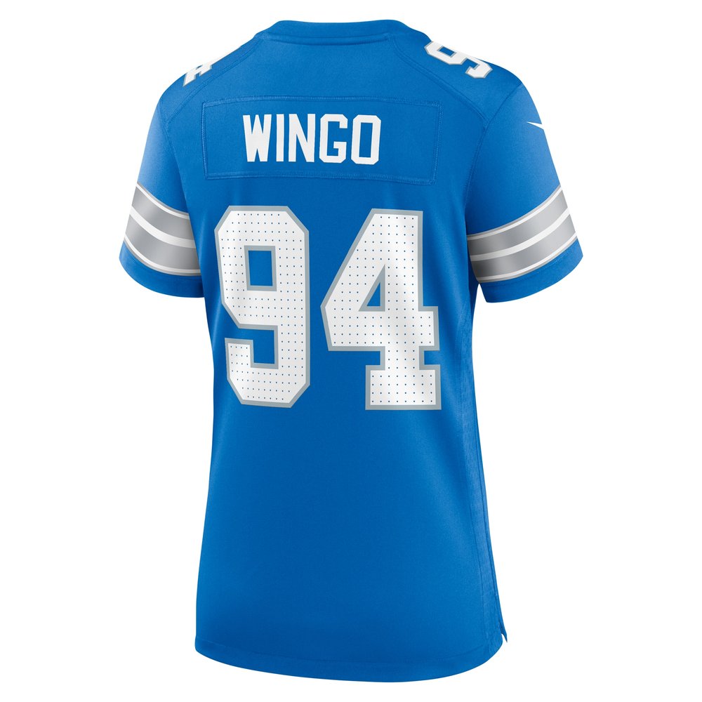 Women's Detroit Lions Mekhi Wingo Blue Team Game Jersey 