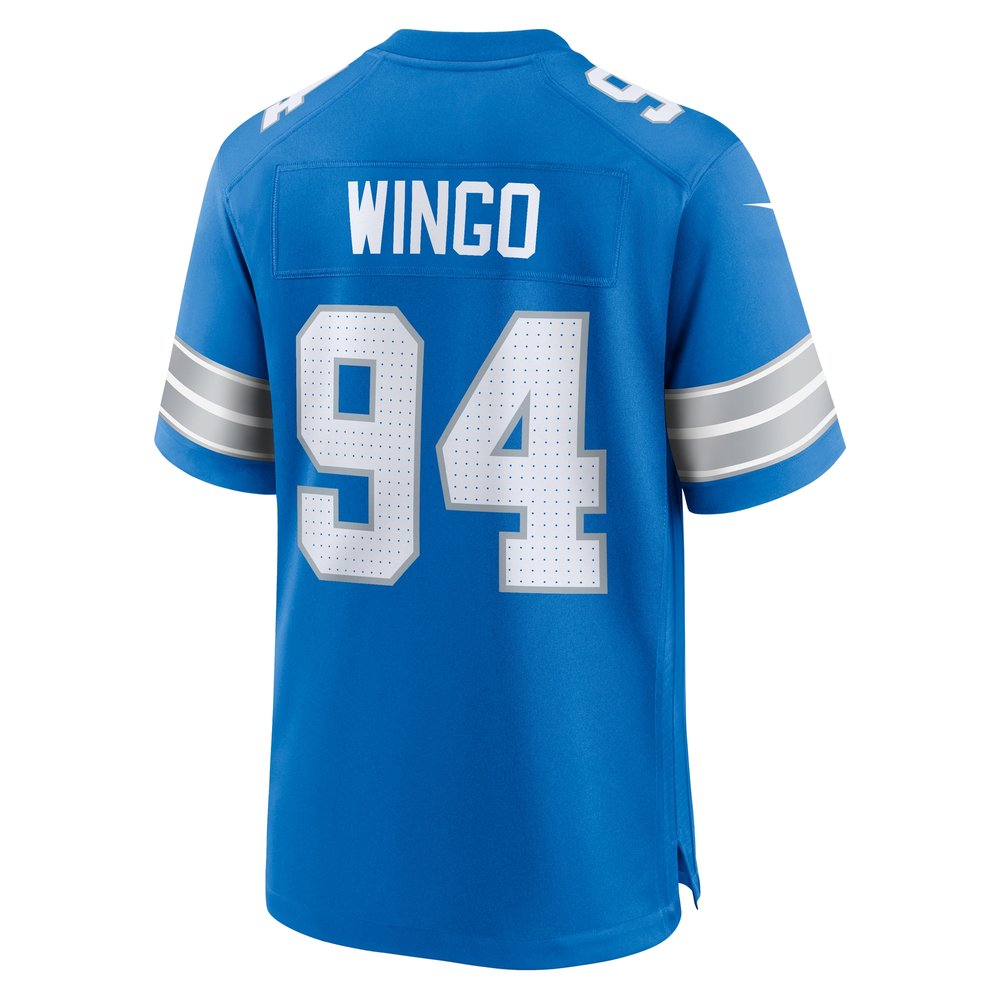 Men's Detroit Lions Mekhi Wingo Blue Team Game Jersey 