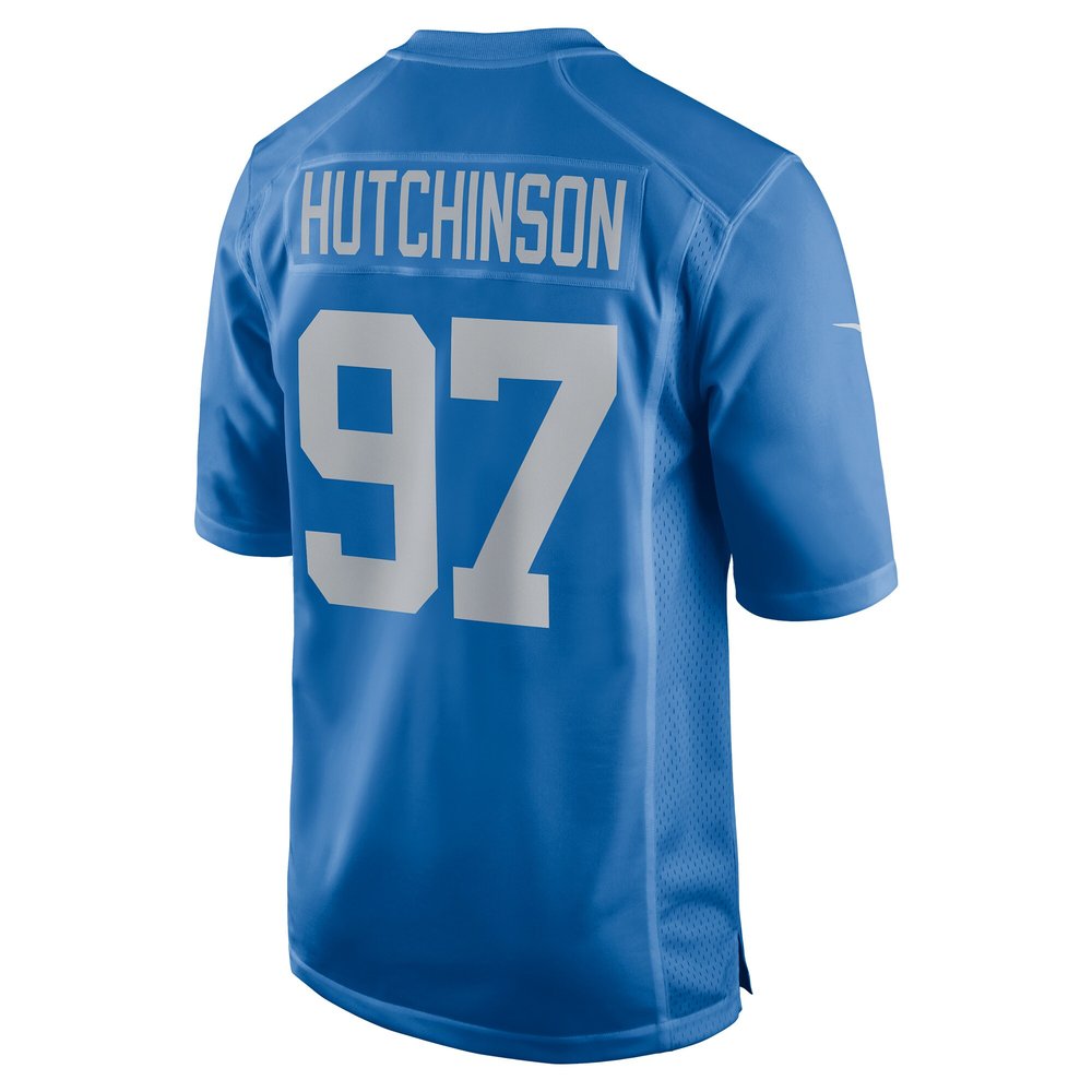 Men's Detroit Lions Aidan Hutchinson Blue Player Game Jersey 