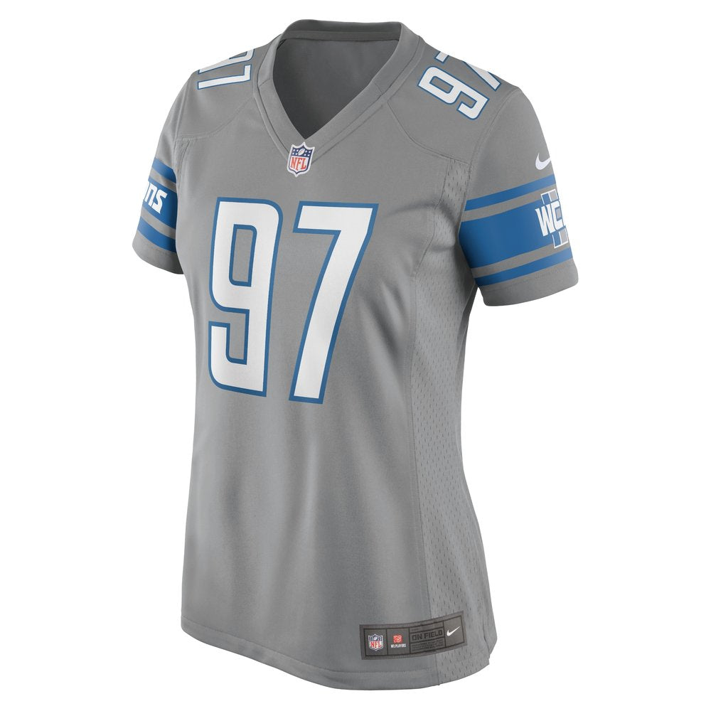 Women's Detroit Lions Aidan Hutchinson Silver Game Jersey 