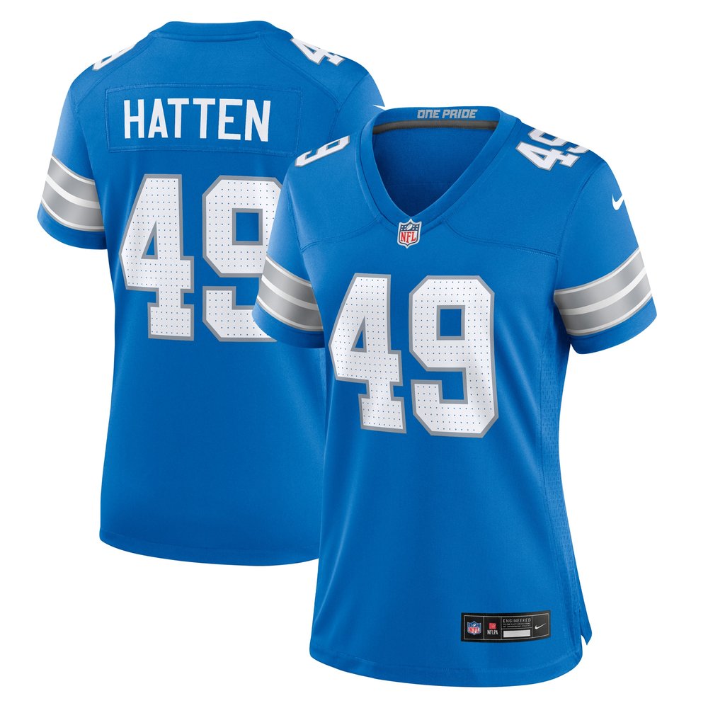 Women's Detroit Lions Hogan Hatten Blue Game Jersey 