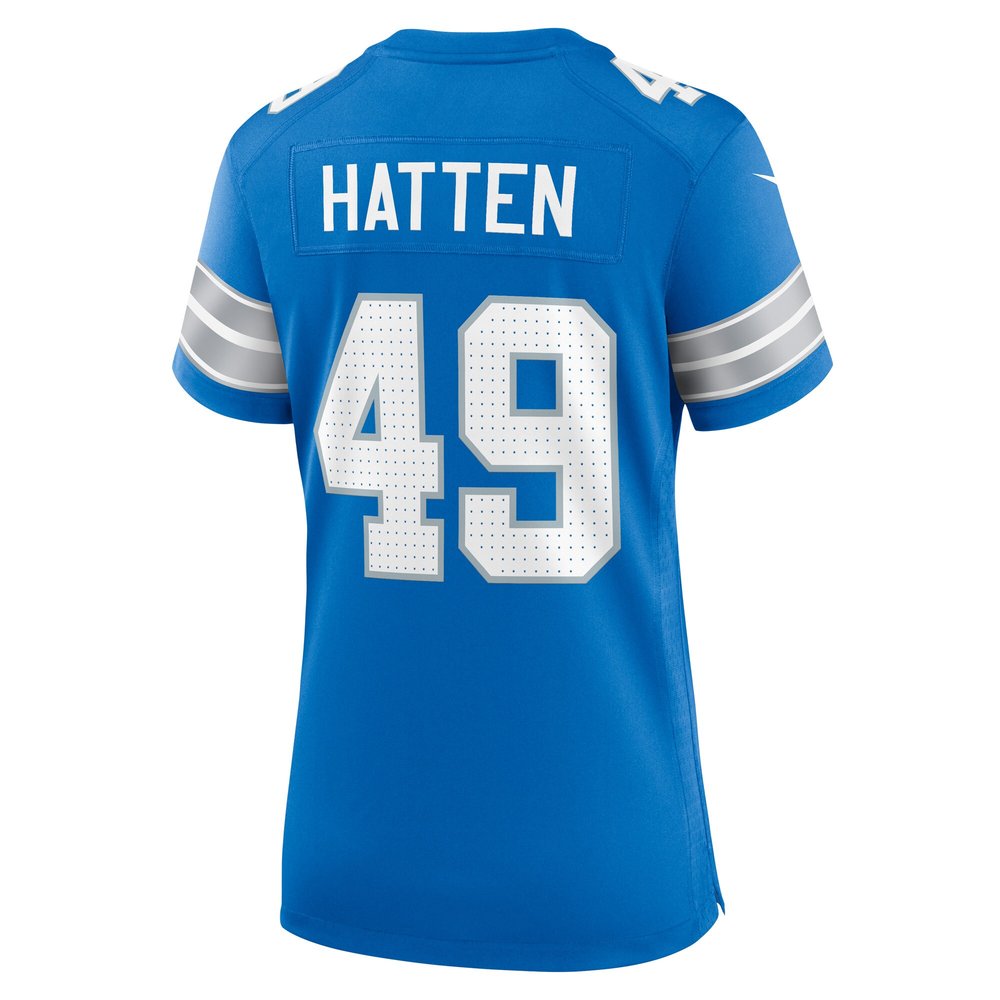 Women's Detroit Lions Hogan Hatten Blue Game Jersey 