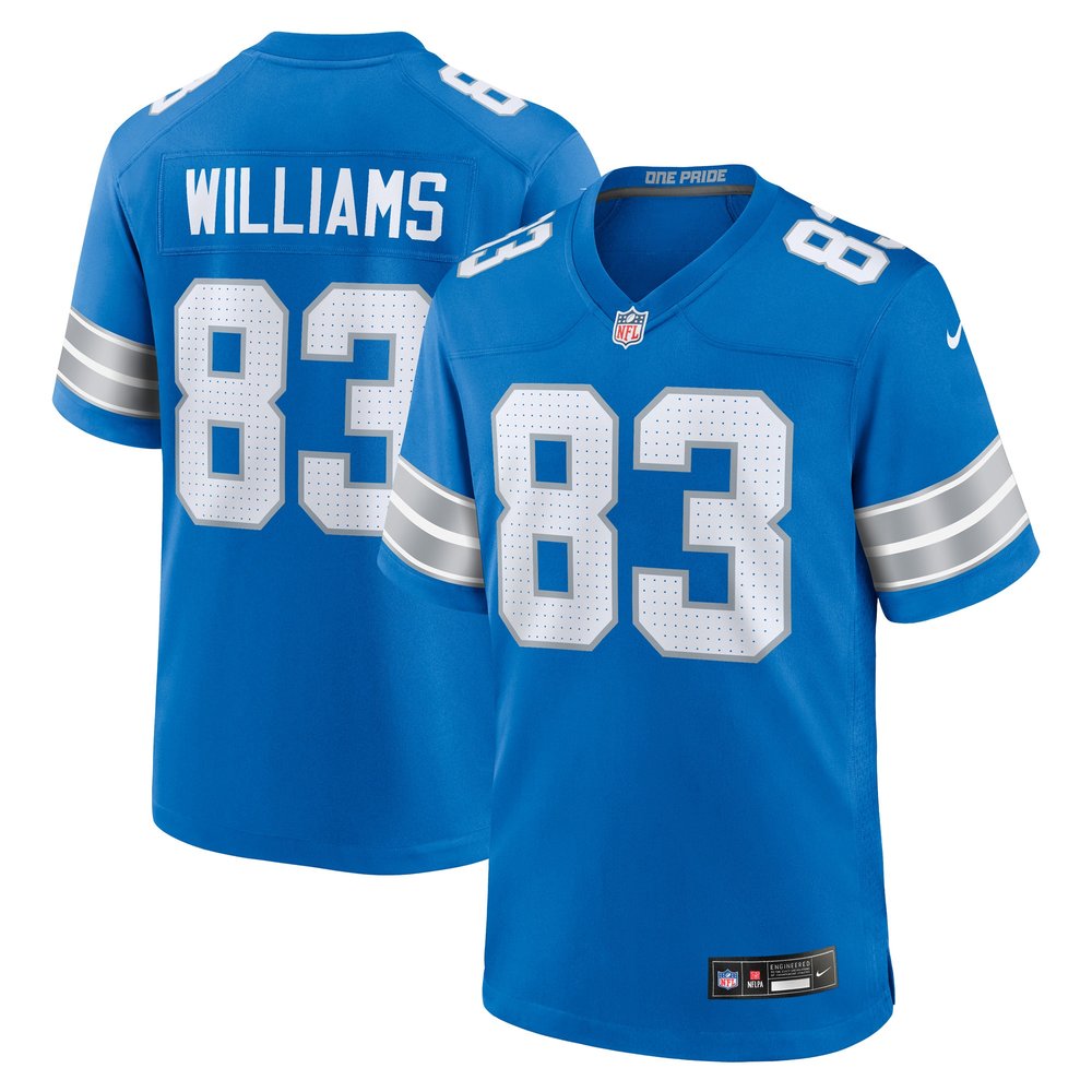 Men's Detroit Lions Isaiah Williams Blue Game Jersey 