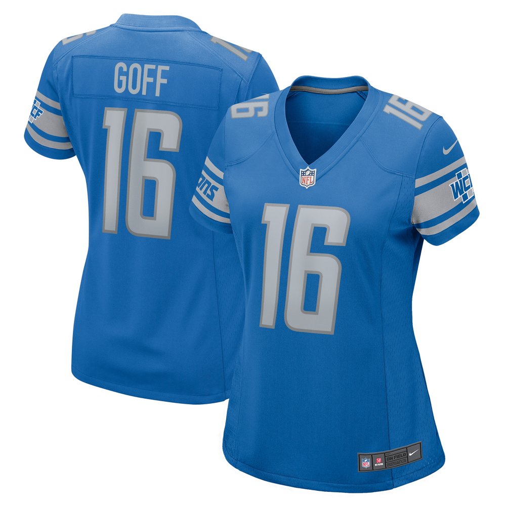 Women's Detroit Lions Jared Goff Blue Player Game Jersey 