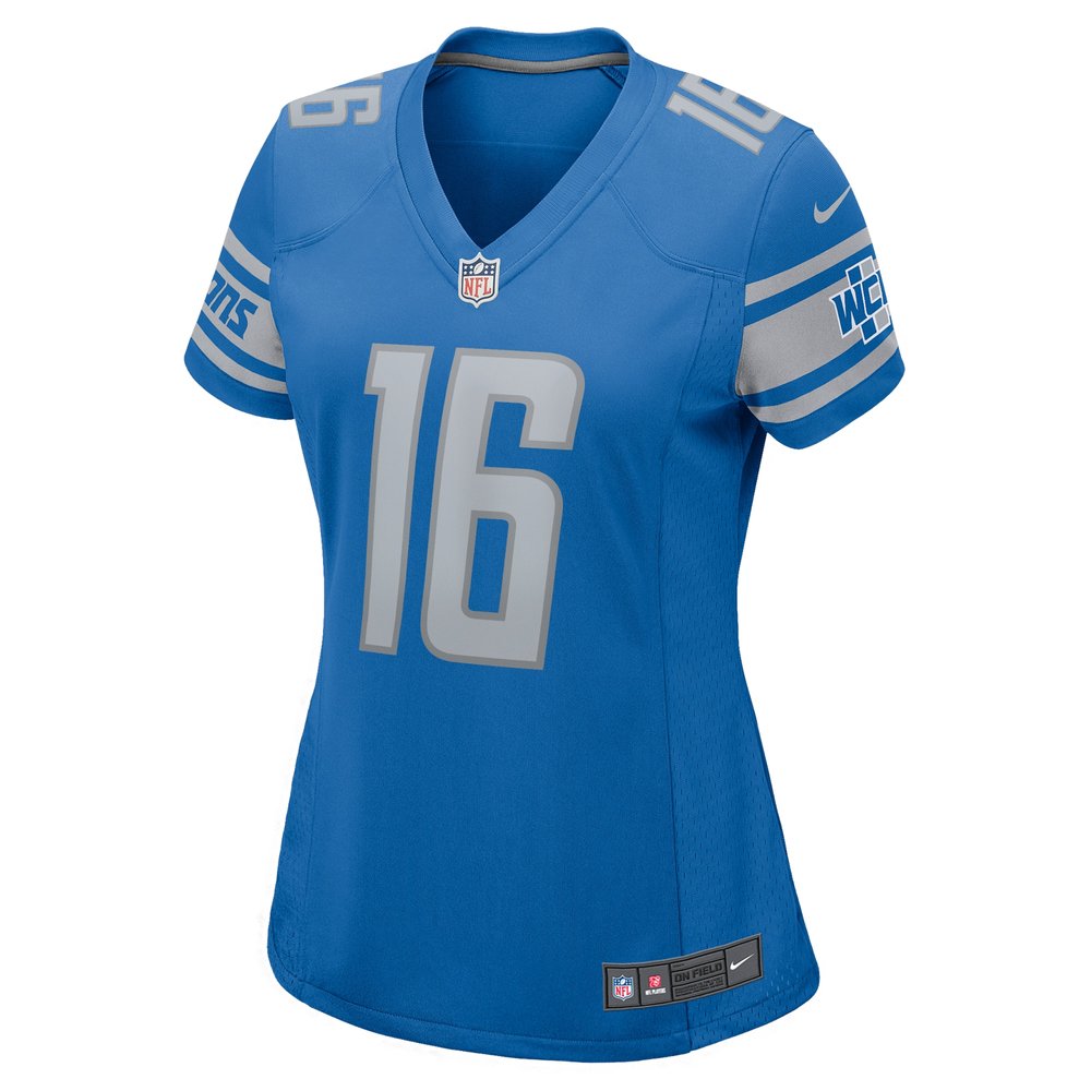 Women's Detroit Lions Jared Goff Blue Player Game Jersey 