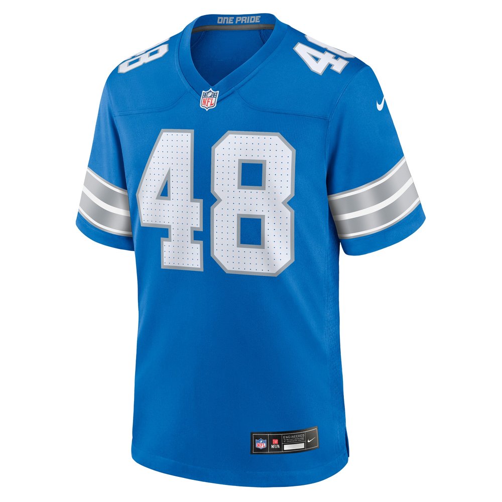 Men's Detroit Lions Loren Strickland Blue Game Jersey 